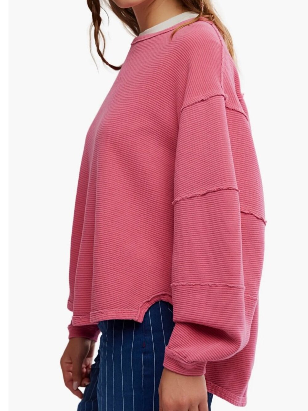 163. NWT Free People, Total Eclipse, ribbed top in pink